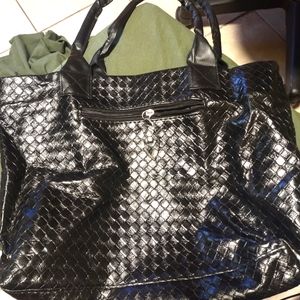 faux leather tote handbag